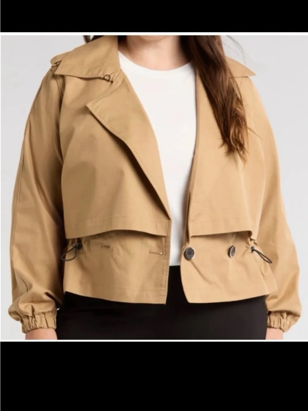 UNIVERSAL STANDARD 
Leonard Water Repellent Crop Trench Jacket
Size Large or 1X - Picture 2 of 12